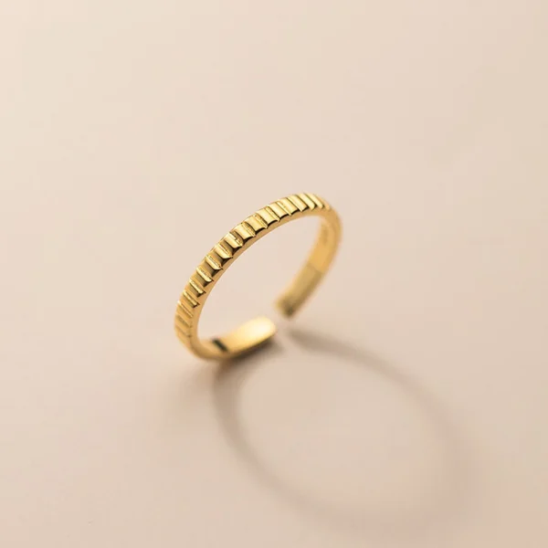 Sterling Silver Simple Textured Stack Ring