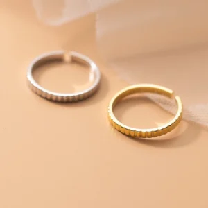 Sterling Silver Simple Textured Stack Ring
