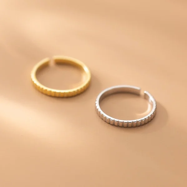Sterling Silver Simple Textured Stack Ring