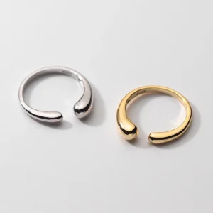 Sterling Silver Minimalist Fluid Cuff Ring