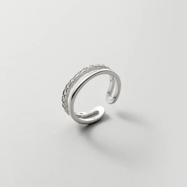 72fa3168a77537ddcec3873b8da9af09 Sterling Silver Open Dual Band Ring