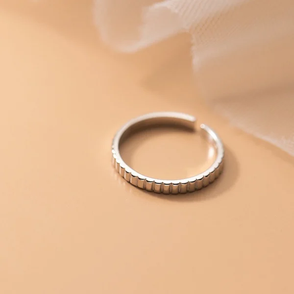 Sterling Silver Simple Textured Stack Ring