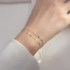028f7f6f659e80310b179763de1b408f Sterling Silver Double Layer Rolo Link Bracelet