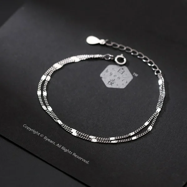 06fcb100047ab24c5abf21459529d529 Sterling Silver Double Layer Rolo Link Bracelet