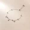 Sterling Silver Royalty Dainty Charm Slider Bracelet