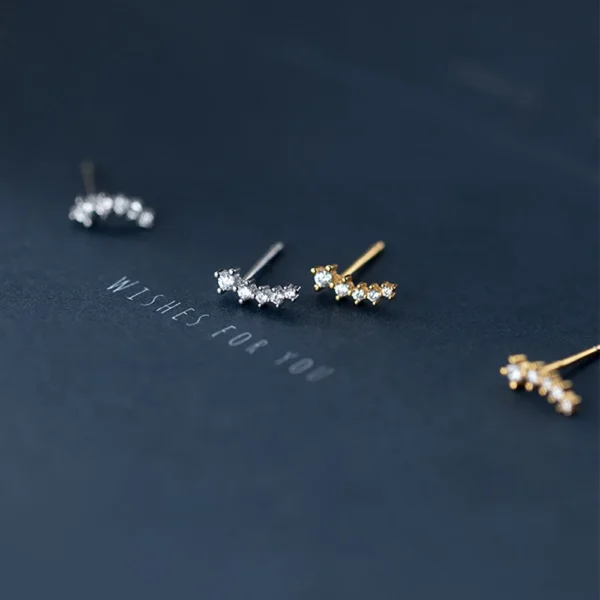 Sterling Silver Sparkle Diamond Stud Earrings