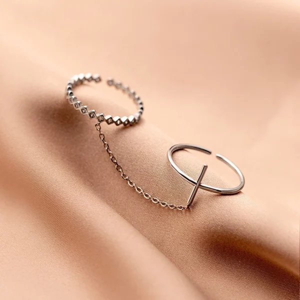 1994fdee22ebbfb192a951bda903a60a Sterling Silver Dual Chain Rings