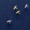 1bbd69327ec8e61389b64e22e5ff43a6 Sterling Silver Mini Plane Diamond Stud Earrings