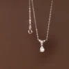 2051cc312e1eb19401e66756c86880a1 Sterling Silver Sparkle Teardrop Diamond Necklace