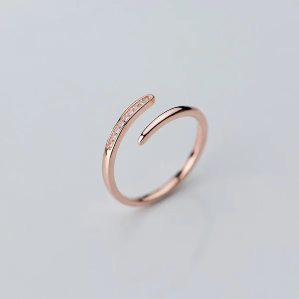 22df3c0a72b0992ef68b5df0936ae8b5 Sterling Silver Diamond Open Zirconia Adjustable Ring