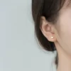 29fa9ae28589124dc6f95025c98bc335 Sterling Silver Heart Shape Stud Earrings