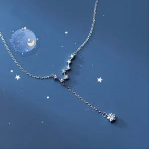 2c0665ad45abee6a72fd093ecb3ab186 Sterling Silver Diamond Northern Star Pendant Necklace