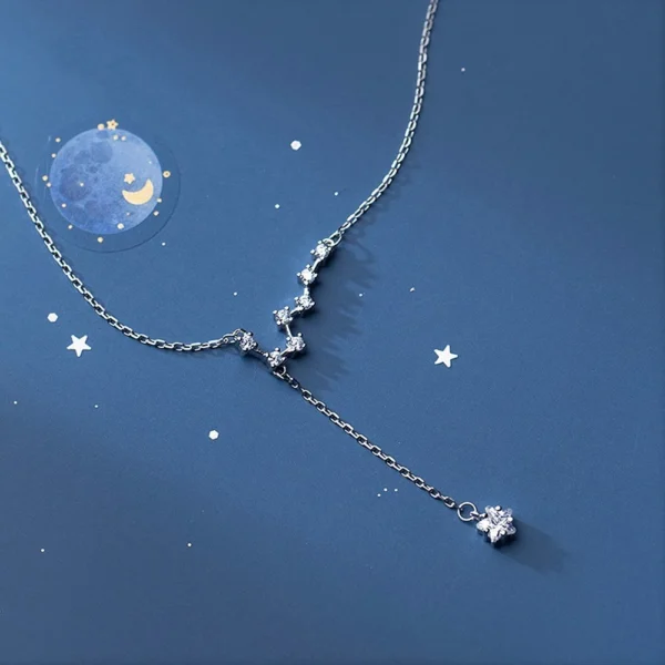 2c0665ad45abee6a72fd093ecb3ab186 Sterling Silver Diamond Northern Star Pendant Necklace