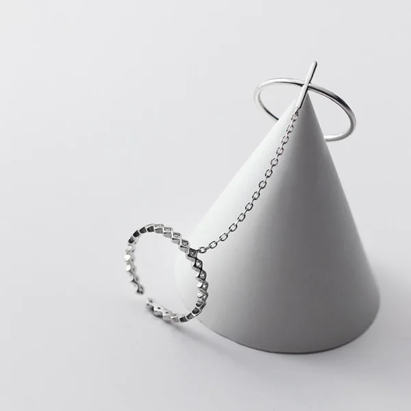 2cdaea3e64d5e5d8d60b7e730c2f6829 Sterling Silver Dual Chain Rings