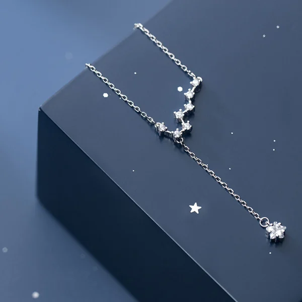 3bf27aba9dc72c63ab5fe8652ba9178e Sterling Silver Diamond Northern Star Pendant Necklace