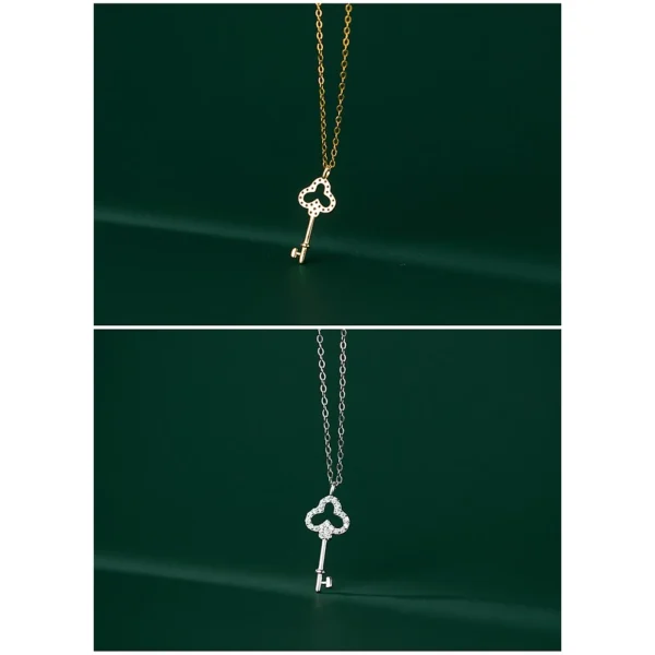 3f9ac0fecb8d1d9f3b8c5290d46111f2 Sterling Silver Mini Crown Key Pendant Necklace
