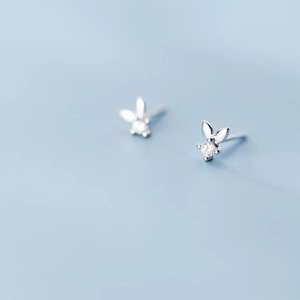 40bf0009474ca8f42184060bf62e77c0 Sterling Silver Minimalist Bunny Stud Earrings
