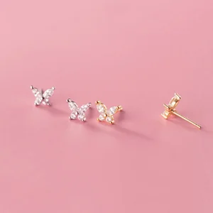 4fc05f2ae71b77e7186c3ff95a85766c Sterling Silver Flying Papillons Zirconia Stud Earrings