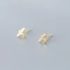 5204a45f734ff8e53d3e9317ea03029c Sterling Silver Mini Plane Diamond Stud Earrings