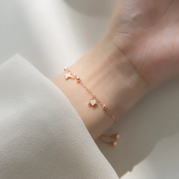 Sterling Silver Royalty Dainty Charm Slider Bracelet