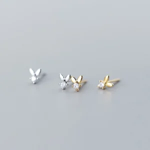 5d998080563ede39824d0ee7bf5ed30f Sterling Silver Minimalist Bunny Stud Earrings