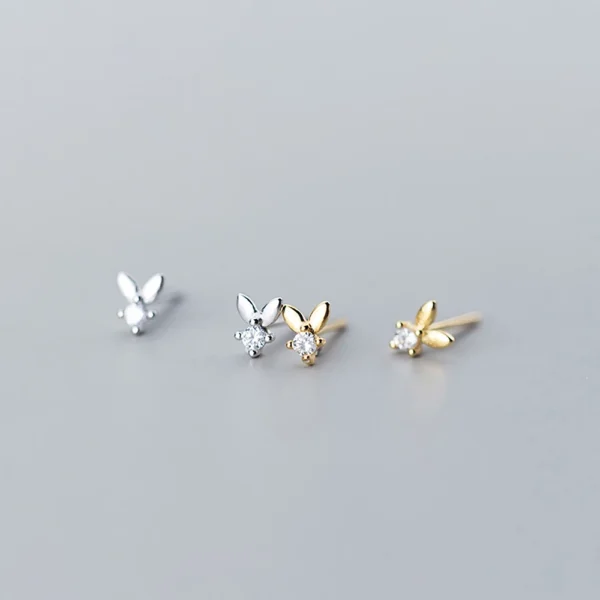 5d998080563ede39824d0ee7bf5ed30f Sterling Silver Minimalist Bunny Stud Earrings