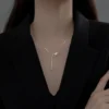 5de5fbf1ba48c77a71d67c9cf18c73ad Sterling Silver Eternal Double Ring Drop Necklace