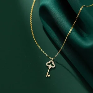 6379f1cf3ebf177a206e2c980b7a6b97 Sterling Silver Mini Crown Key Pendant Necklace