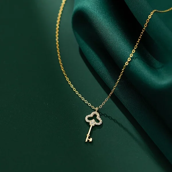 6379f1cf3ebf177a206e2c980b7a6b97 Sterling Silver Mini Crown Key Pendant Necklace