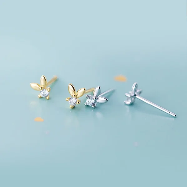 65ce1e172a24b9196f92a154efafece6 Sterling Silver Minimalist Bunny Stud Earrings