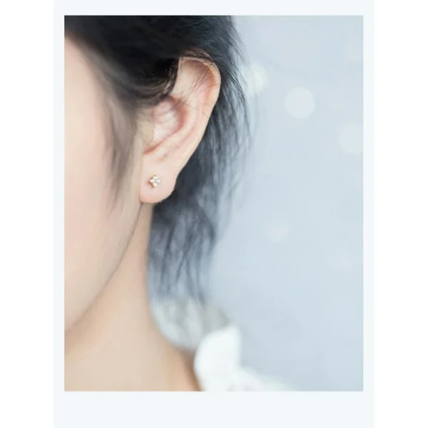 671b49b3919abee4c1134a365c27c377 Sterling Silver Wild Flower Diamond Stud Earrings