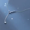 700698a7694110c3a72141a9aad54754 Sterling Silver Diamond Northern Star Pendant Necklace