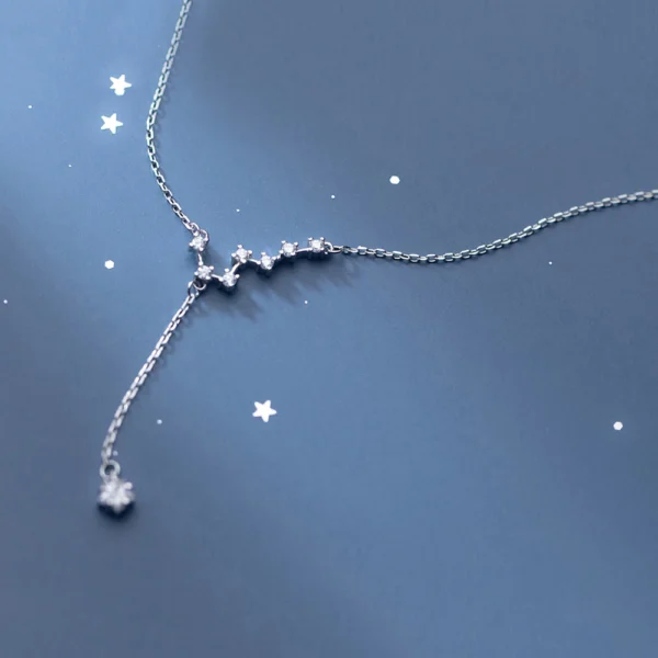 700698a7694110c3a72141a9aad54754 Sterling Silver Diamond Northern Star Pendant Necklace
