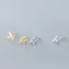 70589231c988632b52cd8bc6136a8446 Sterling Silver Mini Plane Diamond Stud Earrings