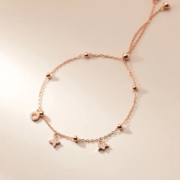 Sterling Silver Royalty Dainty Charm Slider Bracelet