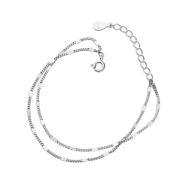 7dc29a79a2e260437f067647ddb33576 Sterling Silver Double Layer Rolo Link Bracelet