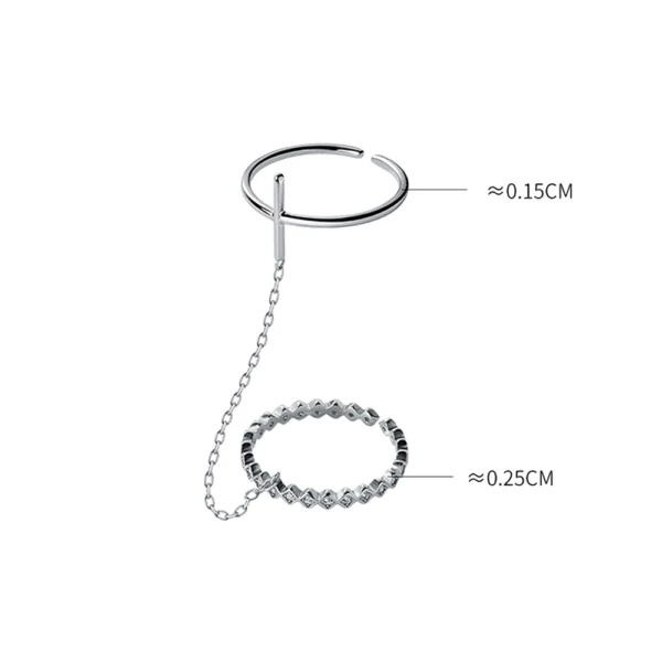80fc1817b83bf4405f9fa86838de1f17 Sterling Silver Dual Chain Rings