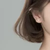 Sterling Silver Flying Papillons Zirconia Stud Earrings
