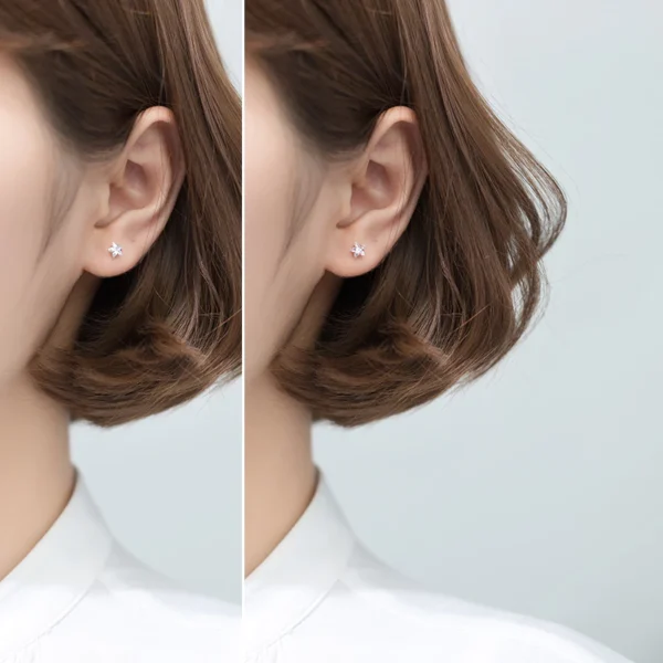 90d05089406fe57cf9da78e70ae79e90 Sterling Silver Star Shape Diamond Stud Earrings