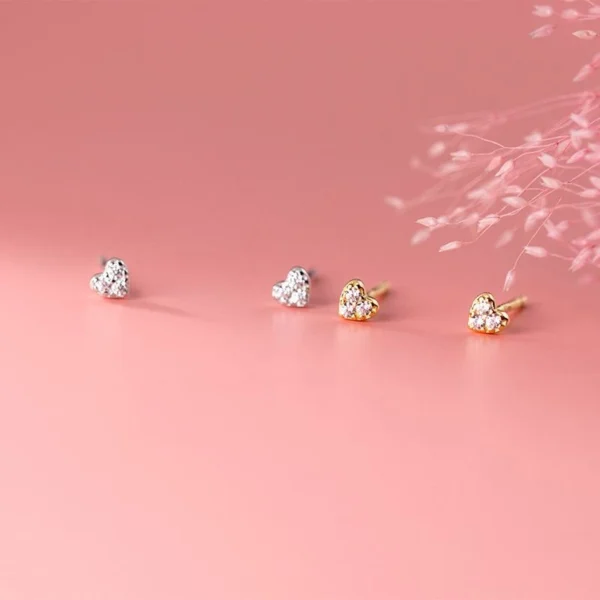 94fa9e89033a0915a20166d356e0b505 Sterling Silver Dainty Heart Stud Earrings