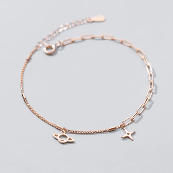 9cdf66b6857169b698edcfe60fb1705e Sterling Silver Cut Out Dangly Galaxy Charm Bracelet