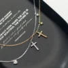9dd3007ed78d221833920ef2eb990afe Sterling Silver Diamond Cross Heart & Star Necklace