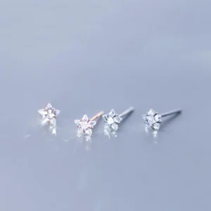 a688e87b760162900eaf2e57a3ce7549 Sterling Silver Star Shape Diamond Stud Earrings