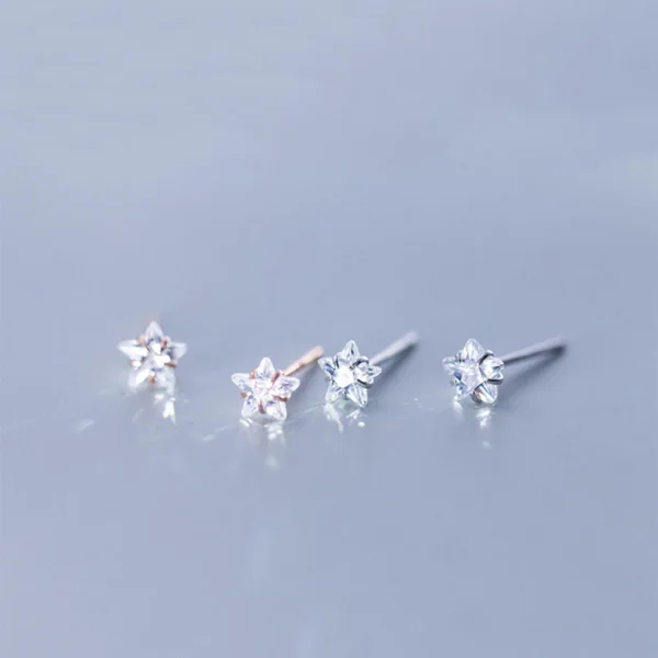 a688e87b760162900eaf2e57a3ce7549 Sterling Silver Star Shape Diamond Stud Earrings