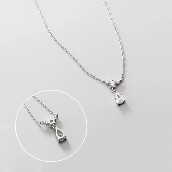 ac7ec533eea02d0583f02fa5ee5a2a20 Sterling Silver Sparkle Teardrop Diamond Necklace