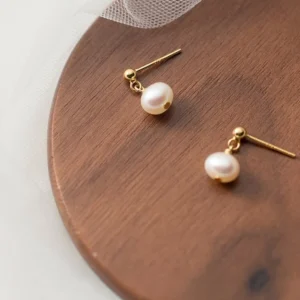 beb50d2e3440e52bc73d793a85eb31c7 Sterling Silver Freshwater Pearl Drop Earrings