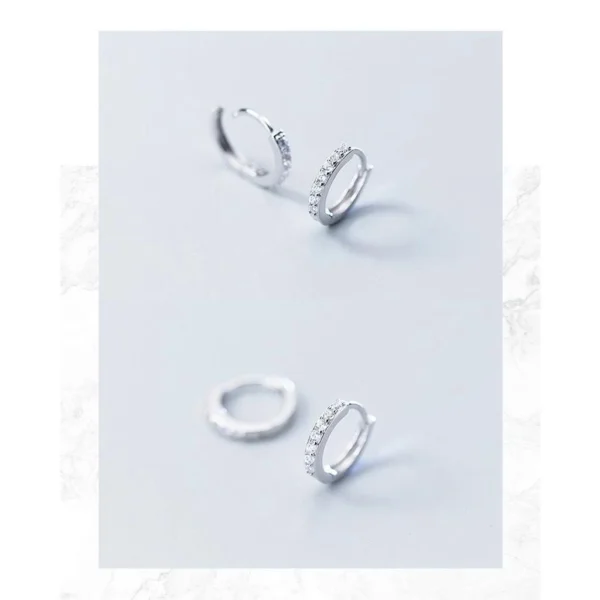 c5b7c7efec7239be10e3d2cdc6cd4dcc Sterling Silver Cubic Zirconia Sleeper Hoop Earrings