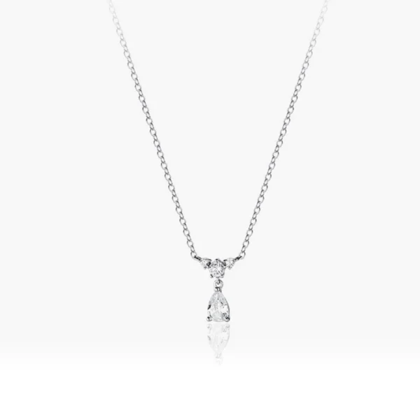 ccabe377ec4617694b8f3b803147507a Sterling Silver Sparkle Teardrop Diamond Necklace