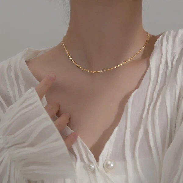 da902e506791039202308edb3ab99bc9 Sterling Silver Sparkling Leaf Chain Necklace