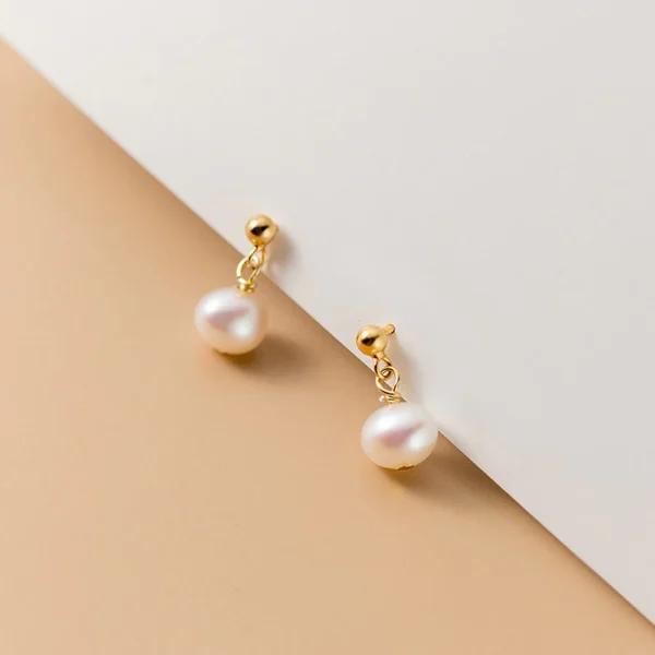 ddd119e0dac46ca7e92616088579777c Sterling Silver Freshwater Pearl Drop Earrings